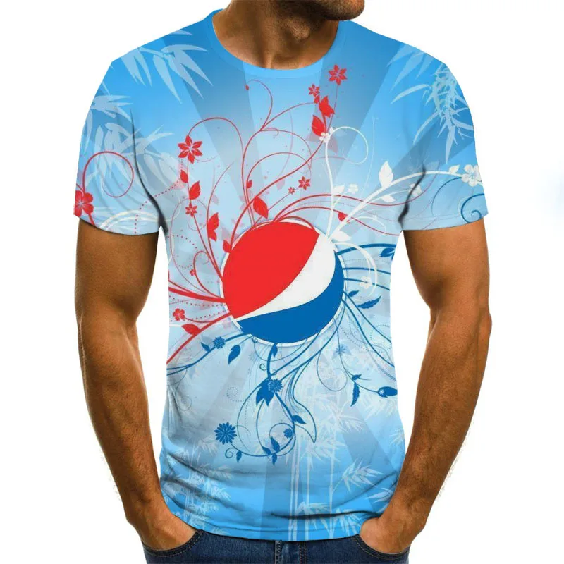 Креативная Дизайнерская футболка с принтом Pepsi 3d Футболка с принтом летняя футболка с короткими рукавами Мужская и женская футболка с коротким рукавом - Цвет: TXU-1233