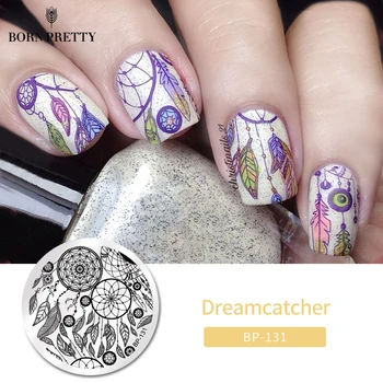 

BORN PRETTY Round Nail Stamping Plates Geometry Ballet Swan Dream Flower Patterns Round Nail Art Image Templates Stencil