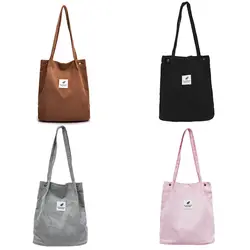 Тканевая хозяйственная сумка-тоут в винтажном стиле, многоразовая простая дизайнерская сумка на плечо, Большая вместительная хлопковая