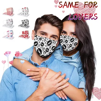 

Valentine's Day Adult Printing Disposable Masks Windproof Dust 3Ply Breathable Earloop Facemask маска для лица Mascarillas