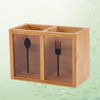 

Eco-Friendly Bamboo Utensil Holder Divider Crock Chopsticks Organizer Caddy for Kitchen Spatula Tongs Cutlery Fork Spoon(C Style