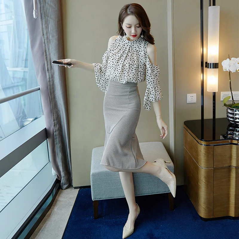 

Skirt 2019 Summer New Style Korean-style WOMEN'S Wear Elegant Commuting Pattern Fishtail Skirt Wholesale 9400-2