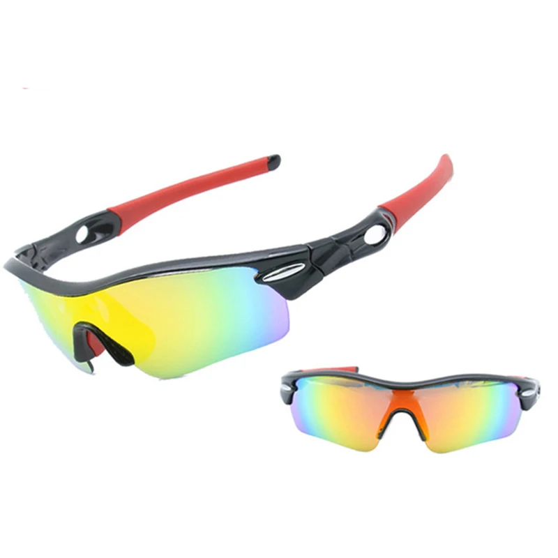 1 комплект, 5 линз, спортивные солнцезащитные очки, поверх очков, поляризационные, мужские очки для рыбалки, кемпинга, пеших прогулок, вождения, спортивные велосипедные очки - Цвет: BlackRed