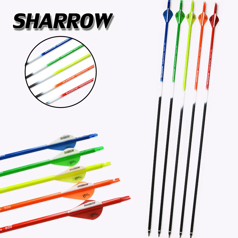

6/12pc Archery Spine500 Mixed Carbon Creative Colorful Competition Practice Hunting Shooting Bow And Arrow Accessories