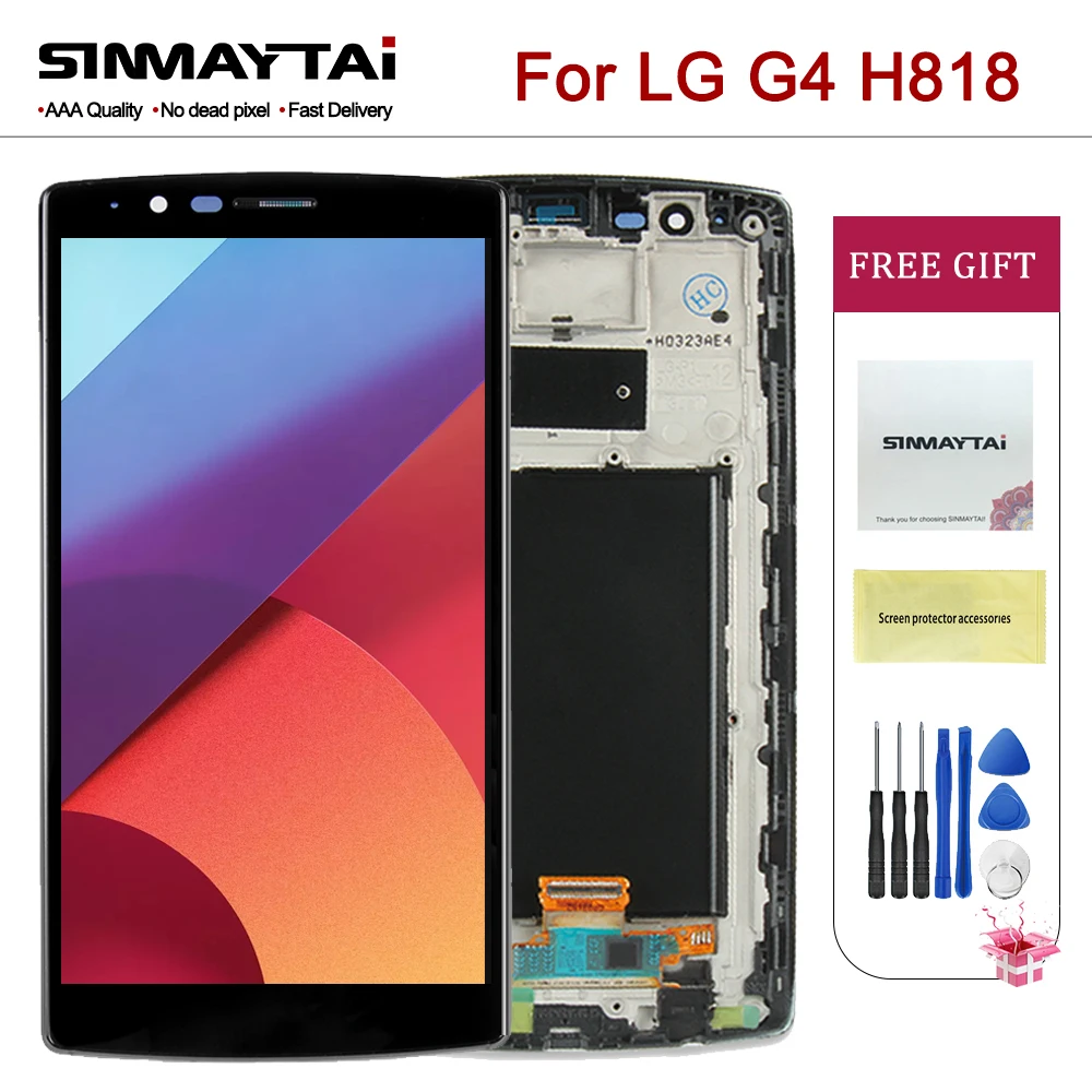 Dual SIM 5.5" IPS H818 Display For LG G4 LCD H818 H818P Touch Screen Digitizer with Frame for LG