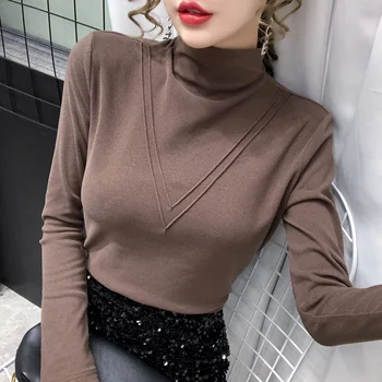 

Model two and a half has not bottom rack thickening turtleneck render unlined upper garment of female coat qiu dong long sleeve