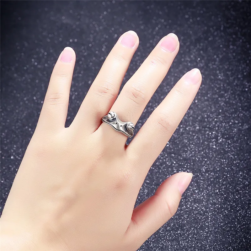 V. YA 925 пробы, серебряная лягушка, открытые кольца для мужчин и женщин, винтажное панк кольцо с фигурой животного, тайское модное серебро вечерние ювелирные изделия