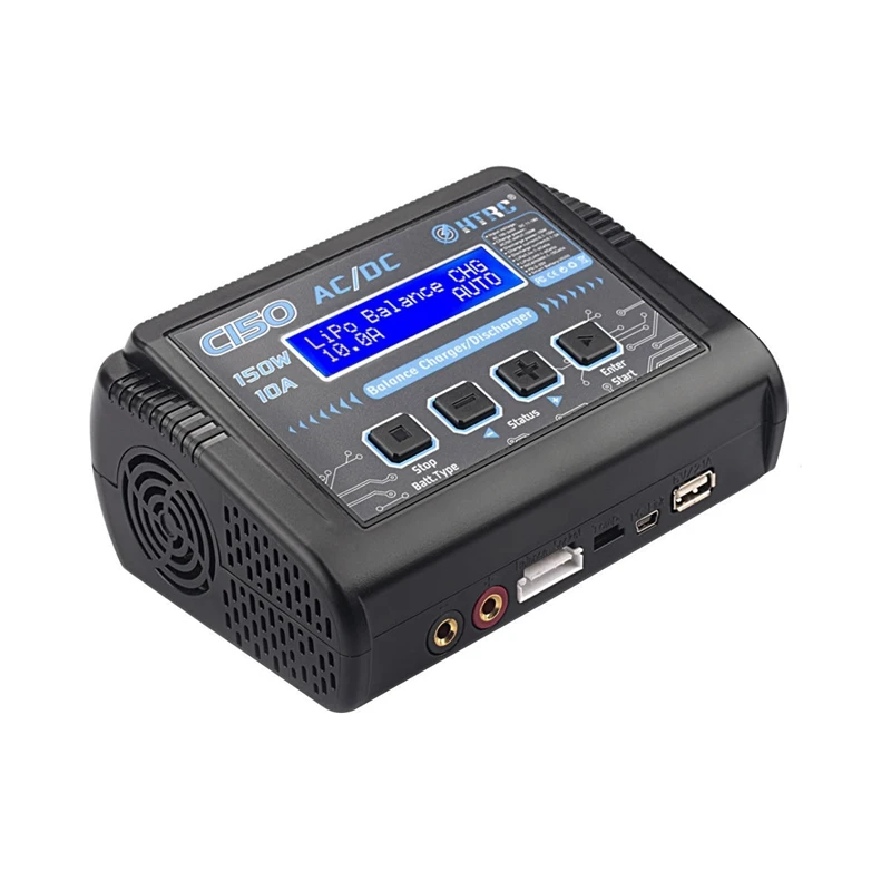 

HTRC LiPo Charger RC Battery Balance Discharger 150W 10A 1-6S AC/DC C150 for NiCd Li-Ion Life NiMH LiHV PB Smart Battery, EU Plu