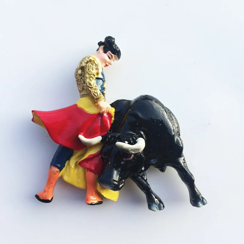Ручная роспись Испания Pamplona коррида 3D магнит на холодильник туристические сувениры магнитные наклейки подарок