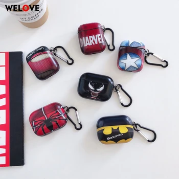 

Hot Marvel Superman Wireless Earphone Airpods Cover for AirPods 1 Case Batman venom Avengers Bluetooth Headset Box for AirPods 2