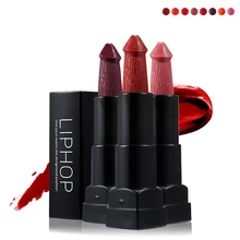 Liphop Brand 6 Colors Penis Shape Lipstick Mushroom Lipstick Long Lasting Moisture Cosmetic Rouge Pop Matte