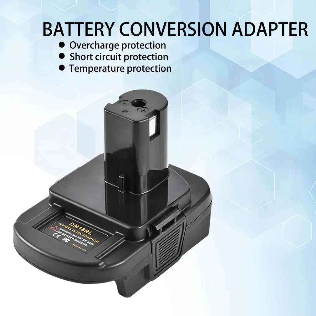 

DM18RL Battery Converter Adapter USB DM20ROB For RYOBI Convert DEWALT 20V Milwaukee M18 to 18V Battery Adapter