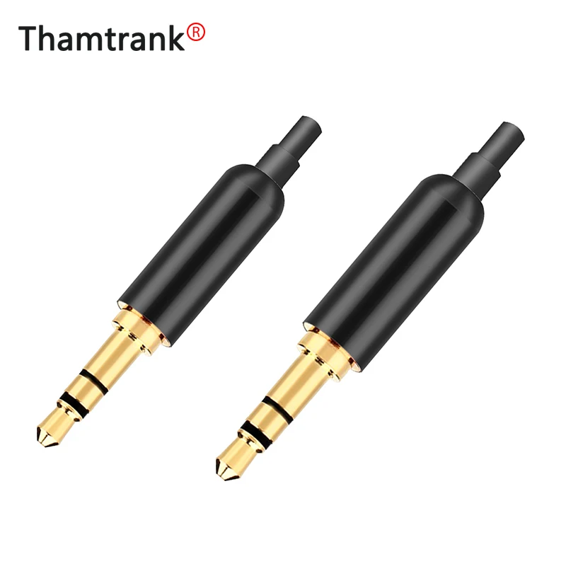 1pc Aluminum Jack 3.5 Earphone Plug with Tail plug clamps 3.5mm 3 pole Stereo Male Plug Gold Plated Wire Connector