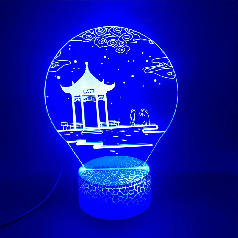 3d лампа China Culture Pavilion с Bluetooth динамиком лучший приз для подростков светильник Usb