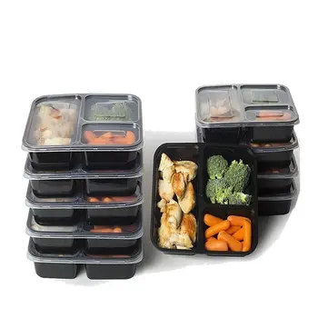 

10pcs Plastic Container Meal Prep Containers Bento Boxes Disposable Plastic Bento Insulated Lunch Box Containers with Lid