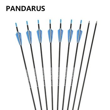 

PANDARUS 28/30inch Archery Carbon Arrows Spine 1200 safety Beginner's Target Practice For Compound Recuve Bow 6/12/24 PCS