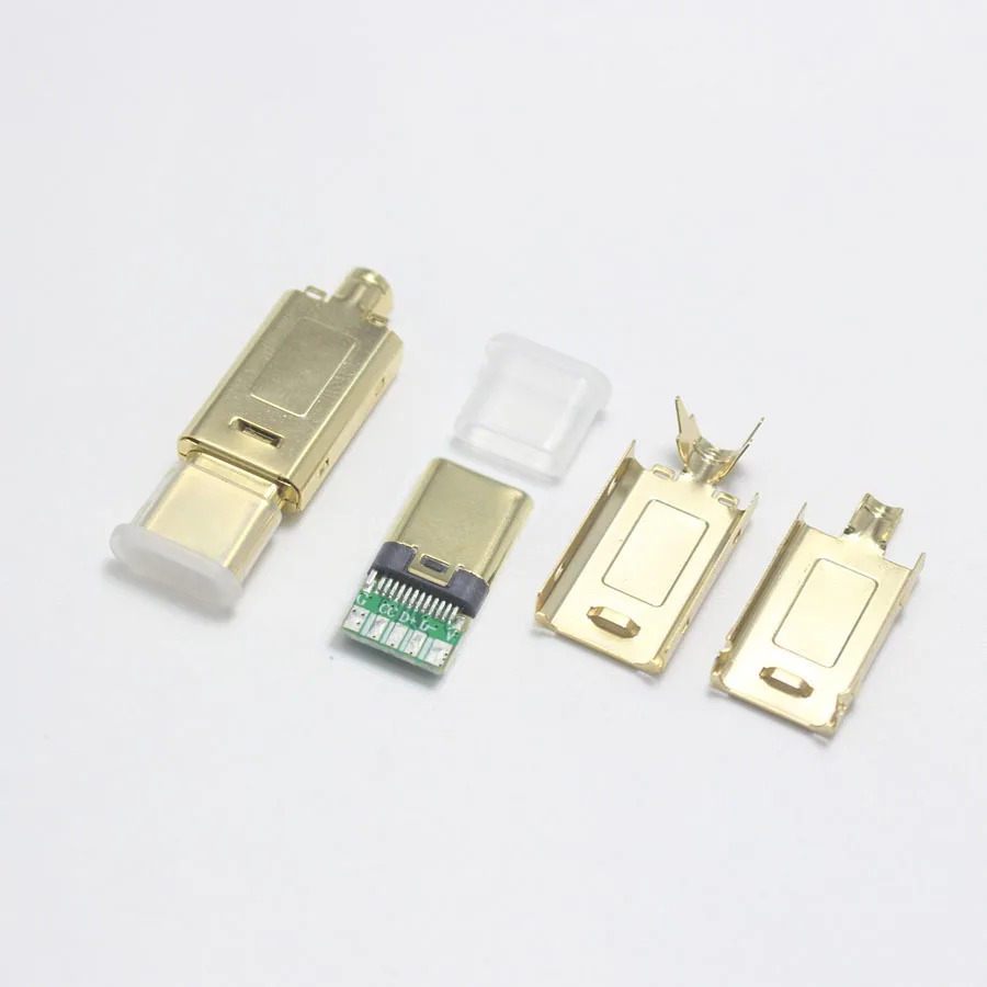 

1set Gold-Plated Type C 5Pin Fast Charging Plug for Samsung Xiaomi Huawei Mobile Phone Data Cable Type-C for Xiaomi Redmi Note 8