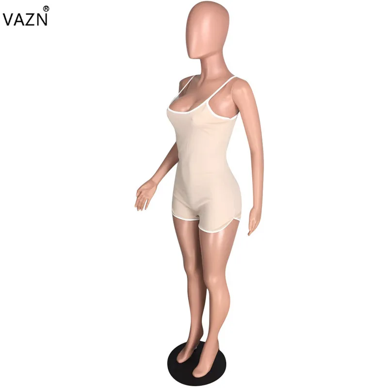 VAZN WYNZ8187 возраст снижение высокий уличный мягкий сексуальный паритет Мода Твердые Высокая талия Женские Эластичные Обтягивающие Мини-комбинезоны