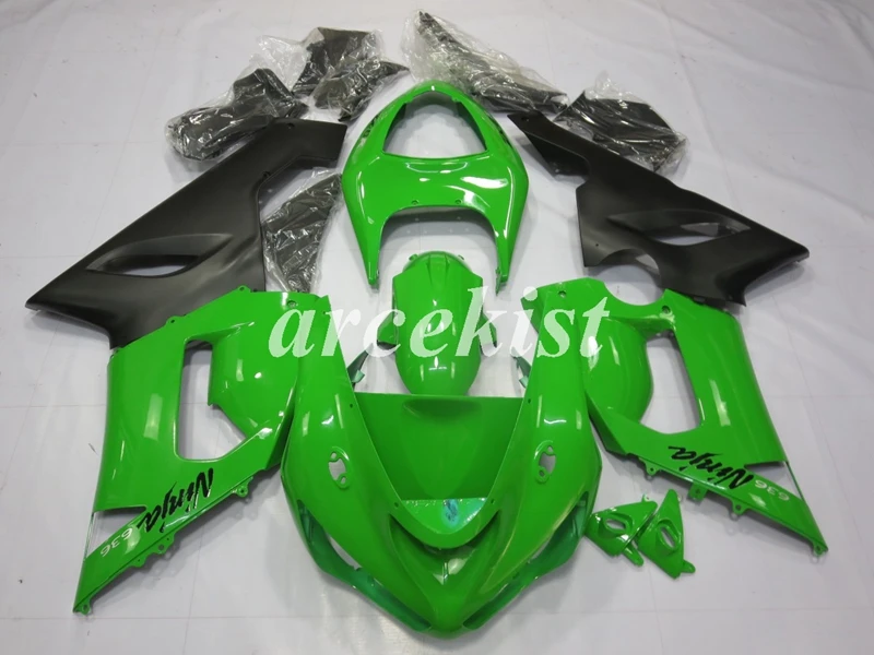 4 подарки набор обтекателей ABS подходит для kawasaki Ninja ZX6R 636 2005 2006 6R 05 06 ZX-6R набор обтекателей зеленый черный матовый