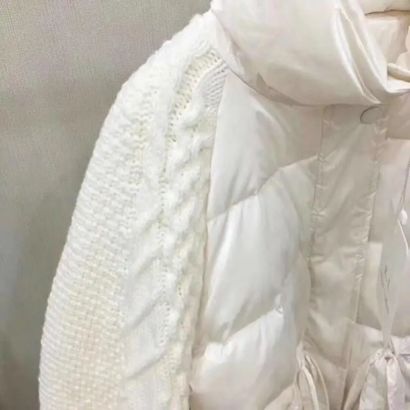 Женские зимние куртки, новые модные женские пуховики, короткие пальто, свитер с рукавом, белый утиный пух, теплые парки, пальто