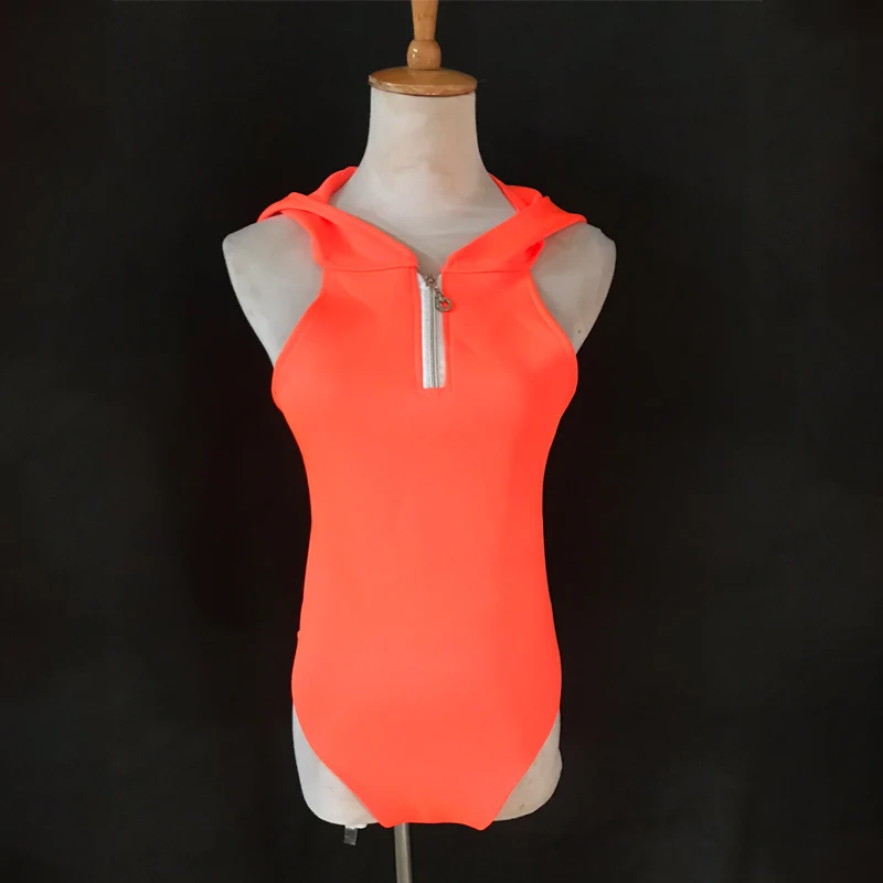 

New Nightclub DJ DS Stage Performance Clothes Female GoGo Modern Pole Jazz Dancing Orange Jumpsuit Women Rave One-Piece DWY5889