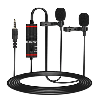 

MAMEN KM-D1 Pro Professional 3.5mm Lavalier Microphone With Dual Microphone For Smartphones Cameras Microphone