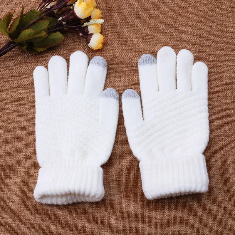 Сенсорный экран сенсорные перчатки для женщин девушек женские тянущиеся вязаные