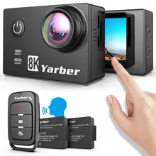 Yarber 8K Action Video Camera 20MP HD 40M Waterproof Extreme Sport Action Cam WIFI Bluetooth Voice Control Bicycle Helmet Camera