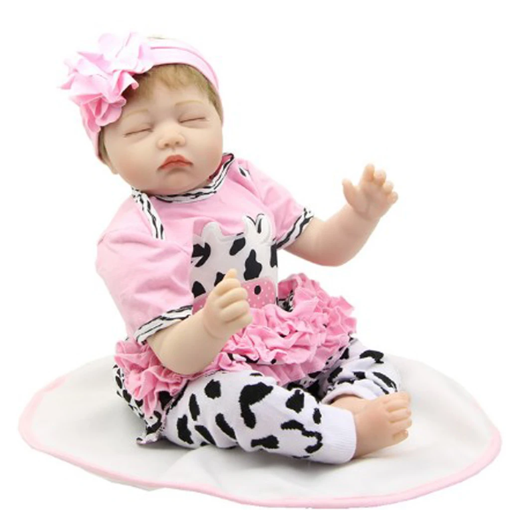 Set of 5pcs Caw Patterns Shirt Stocking Underpants Headband Clothes for 22''-23'' Reborn   Doll Complete Look Pink
