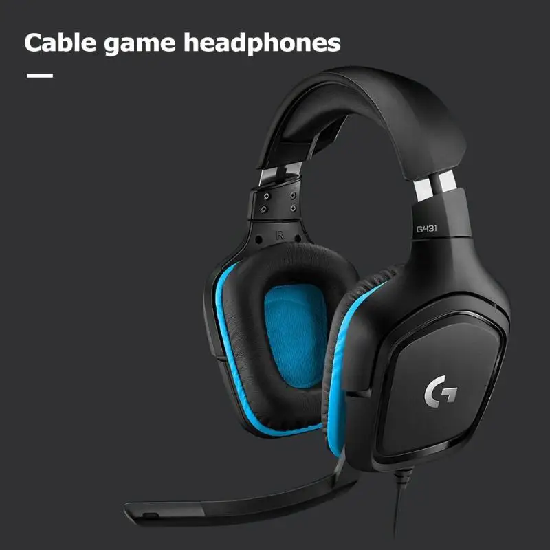 Проводная гарнитура logitech G431 DTS 7,1 с объемным звуком, игровые наушники с микрофоном, вращается на 90 градусов, удобная гарнитура для музыки