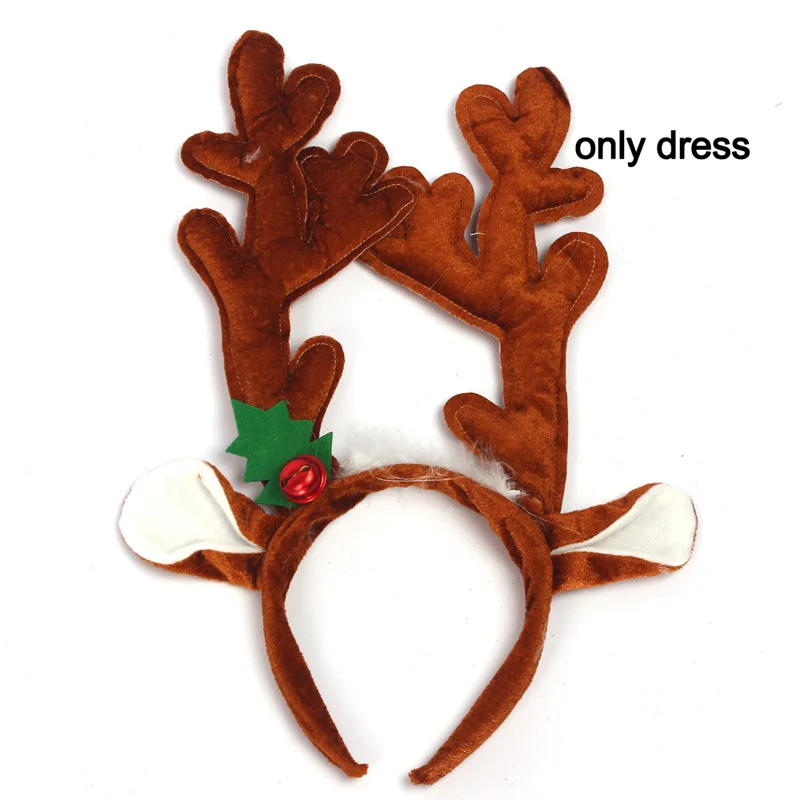 only headband Коричневое платье-пачка с оленем и повязкой на голову для девочек; праздничный костюм с животными для дня рождения; детское платье с лосем на Хэллоуин и Рождество; нарядные платья - Цвет: only headband