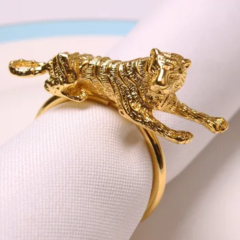 

30pcs/lot New Zinc Alloy Animal Tiger Napkin Button Leopard Napkin Ring Napkin Ring