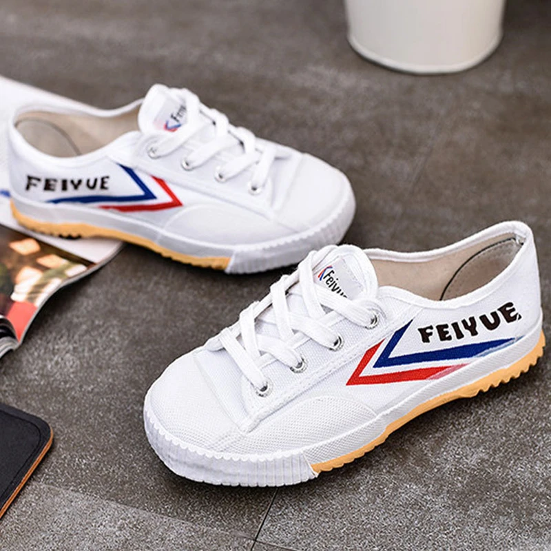 Оригинальная обувь Feiyue кунг фу белого и черного цвета в стиле ретро для боевых