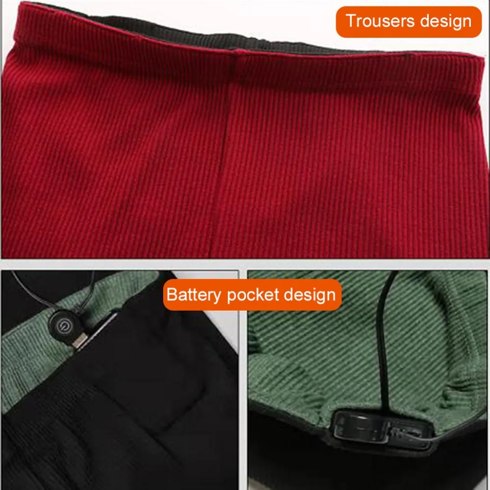 Women Ski Leggings Hiking Pants Electric USB Heated Warm Pants Winter Warmer Heating Elastic Trousers thermal  #3 (5)