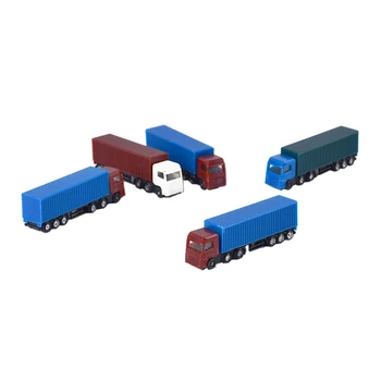 

5PCS 1:150 Scale Miniature Container Truck Model N Gauge Diorama Accessories