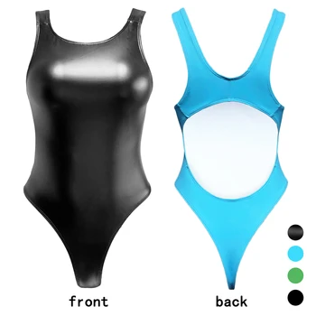 XCKNY jednoczęściowy strój kąpielowy w kształcie litery T Pu tekstury czarny strój kąpielowy matowy kolor strój kąpielowy seksowny obcisły strój kąpielowy plaża strój kąpielowy tanie i dobre opinie CN (pochodzenie) spandex WOMEN do pływania