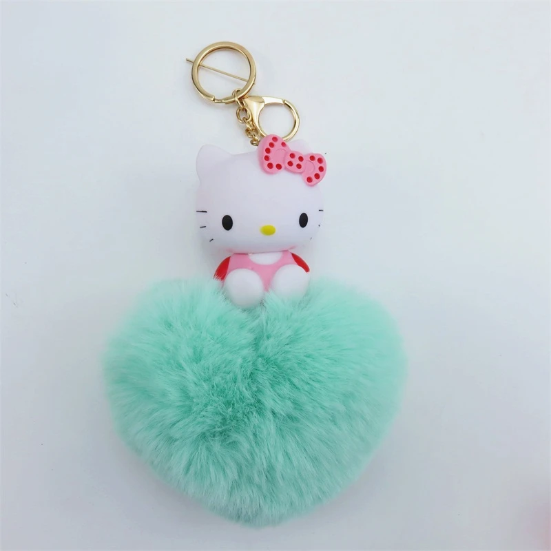 Симпатичный помпон pom с плюшевой цепочкой для ключей kawaii cat Маленькая подвеска женская сумка креативный брелок подарок на день Святого Валентина на день рождения