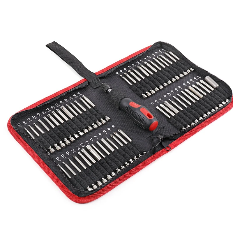 

55PCS Extra Long Bits Set Screwdriver Bits Torx Star Hex Bit S2 Steel Screwdriver with Magnetic 75mm Length Tool
