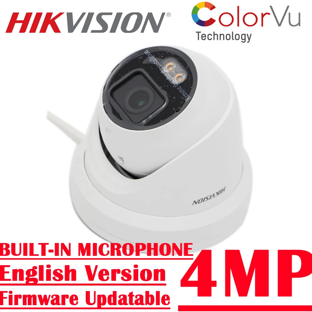 new Built-in microphone 4MP DS-2CD2347G2-LU Better than DS-2CD2347G1-LU Hikvision ColorVu IP Camera POE  Turret Full Color