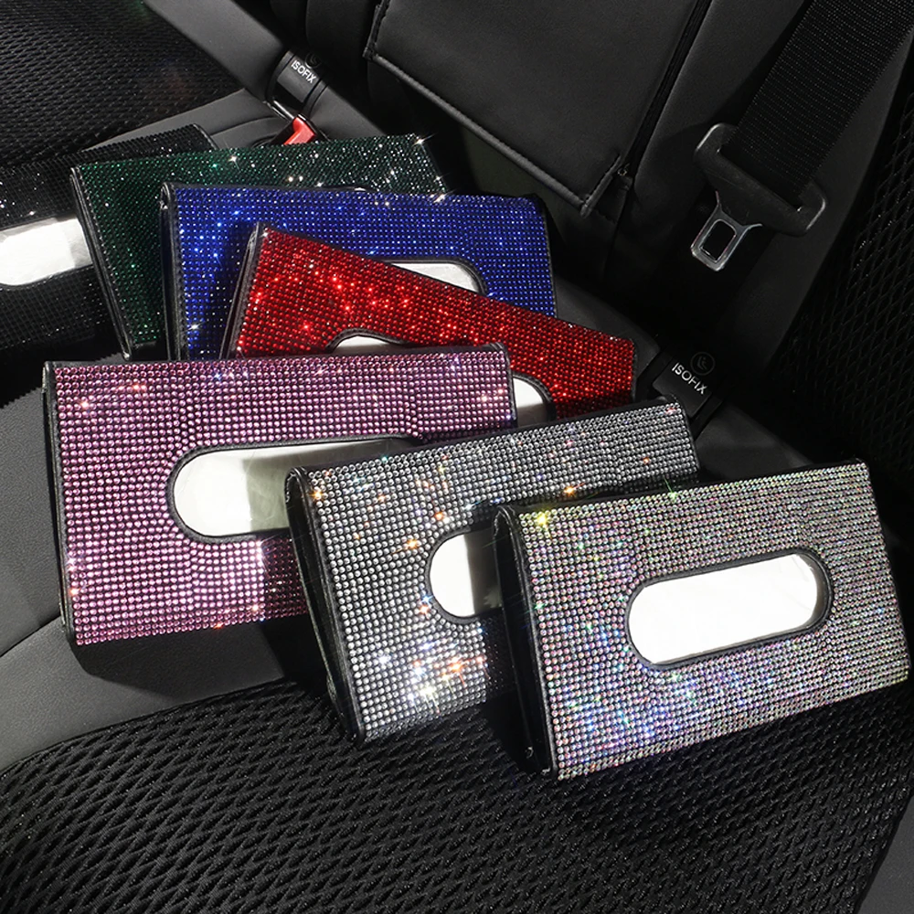Car Tissue Holder Universal Crystal for Girls
