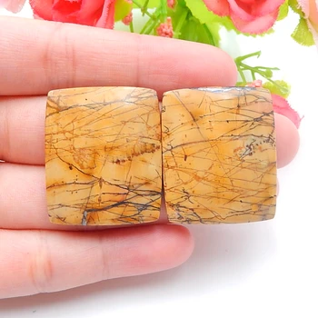 

Wholesale Gems,Multi-Color Picasso Jasper Cabochons,Charms Women Earrings Jewelry Birthday Gift Gem Customized 30x25x5mm，14.7g