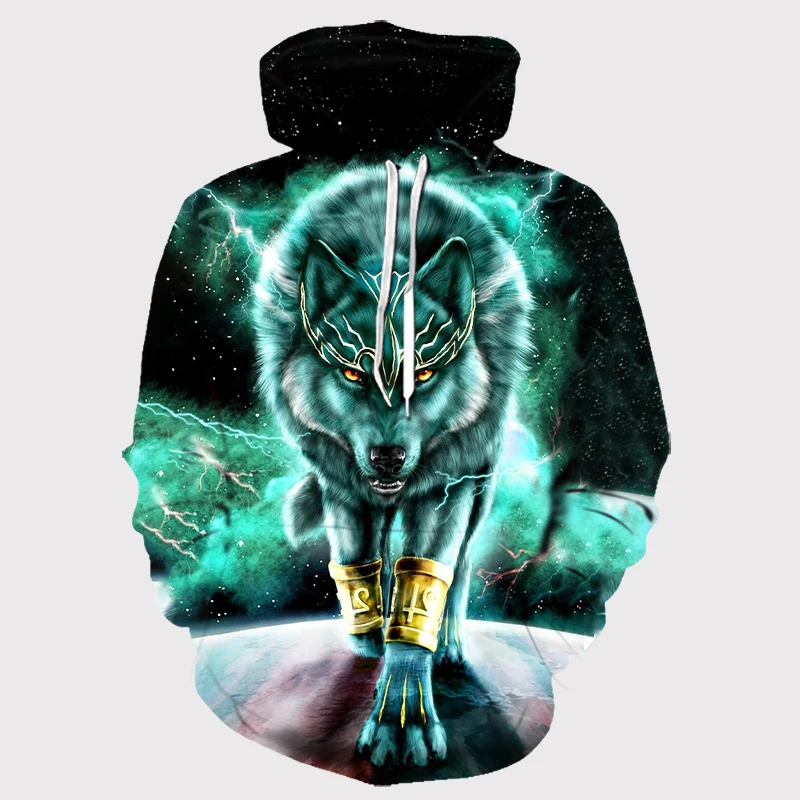 wolf design hoodie