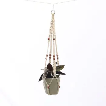 

3pcs Macrame Plant Hanger Set Hanging Basket Flowerpot Holder Lifting Rope Decor