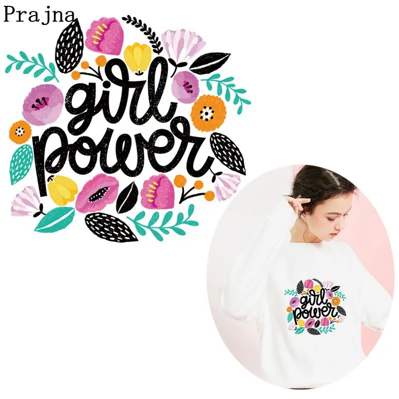 

Prajna Flowers Sticker Iron On Heat Transfer HotVinyl Thermal Heat Transfer Patches For Clothing DIY Ironing Stickers On Clothes