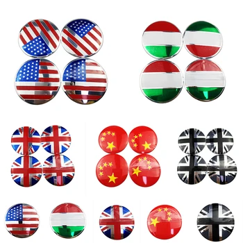 

56mm Car Wheel Center Hub Caps Sticker National Flag Decals Wheel Decoration for BMW F10 20 30 323i 325i 335Li M760Li 740Li