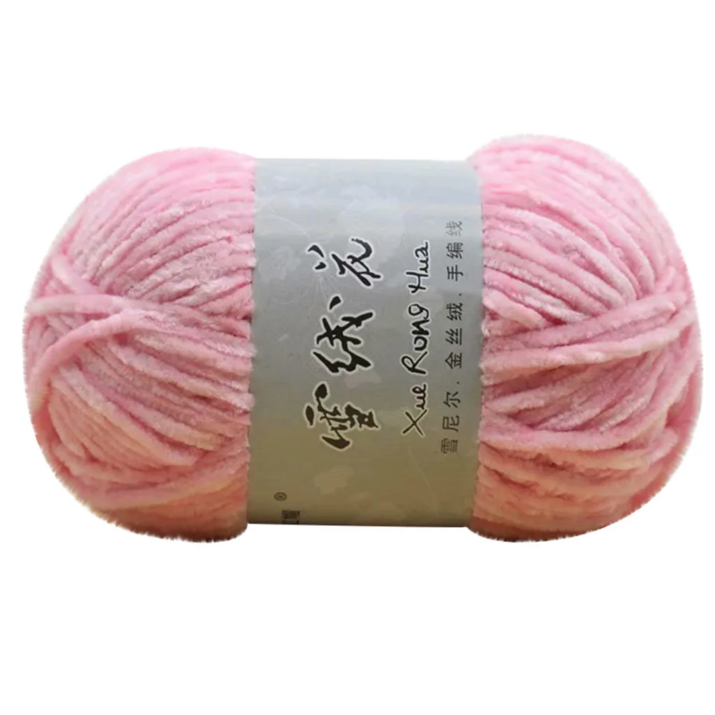 

Gold Velvet Chenille Yarn For Hand Knitting Medium Thick Wool Thread DIY Crochet Sweater Scarf Line Thread Crochet Line Yarn
