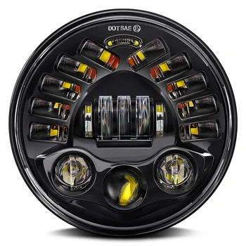 

1PCS Black/Chrome 7Inch LED Adaptive Motorcycle Headlight with Hi/Lo Beam