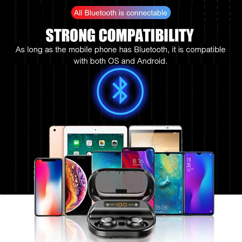 TWS Wireless Bluetooth V5.0 Earphones Touch