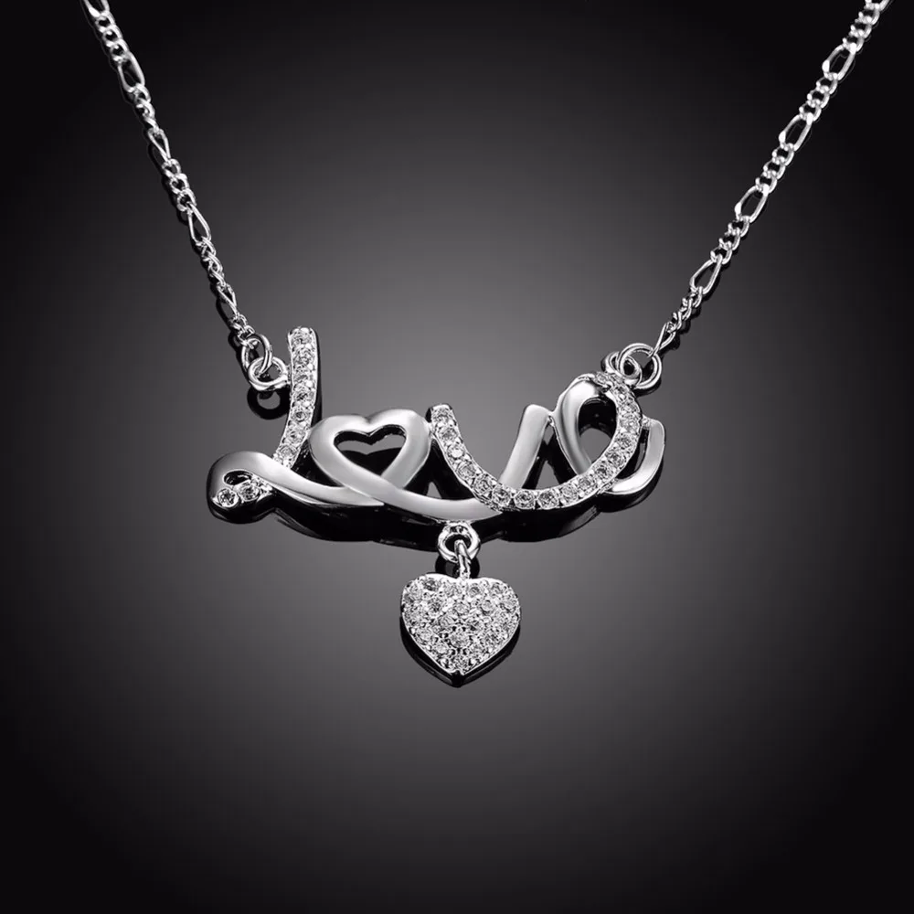 Серебряное колье 925 пробы, ожерелье для женщин, Любовное сердце, ожерелье s& Подвески с камнем, винтажные ювелирные украшения
