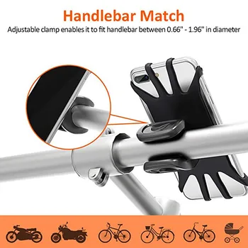 

360 Rotatable Motorcycle Phone Mount Bike Phone Holder Silicone Holder Bracket For Smartphone accessories